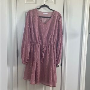 Chic Mauve Long-Sleeve Dress